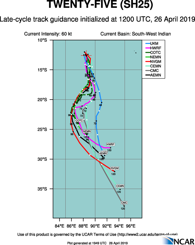21UTC: TC LORNA(25S):  category 1 US, recent signs of intensification, remaining over open seas 21UTC: TC LORNA(25S):  category 1 US, recent signs of intensification, remaining over open seas