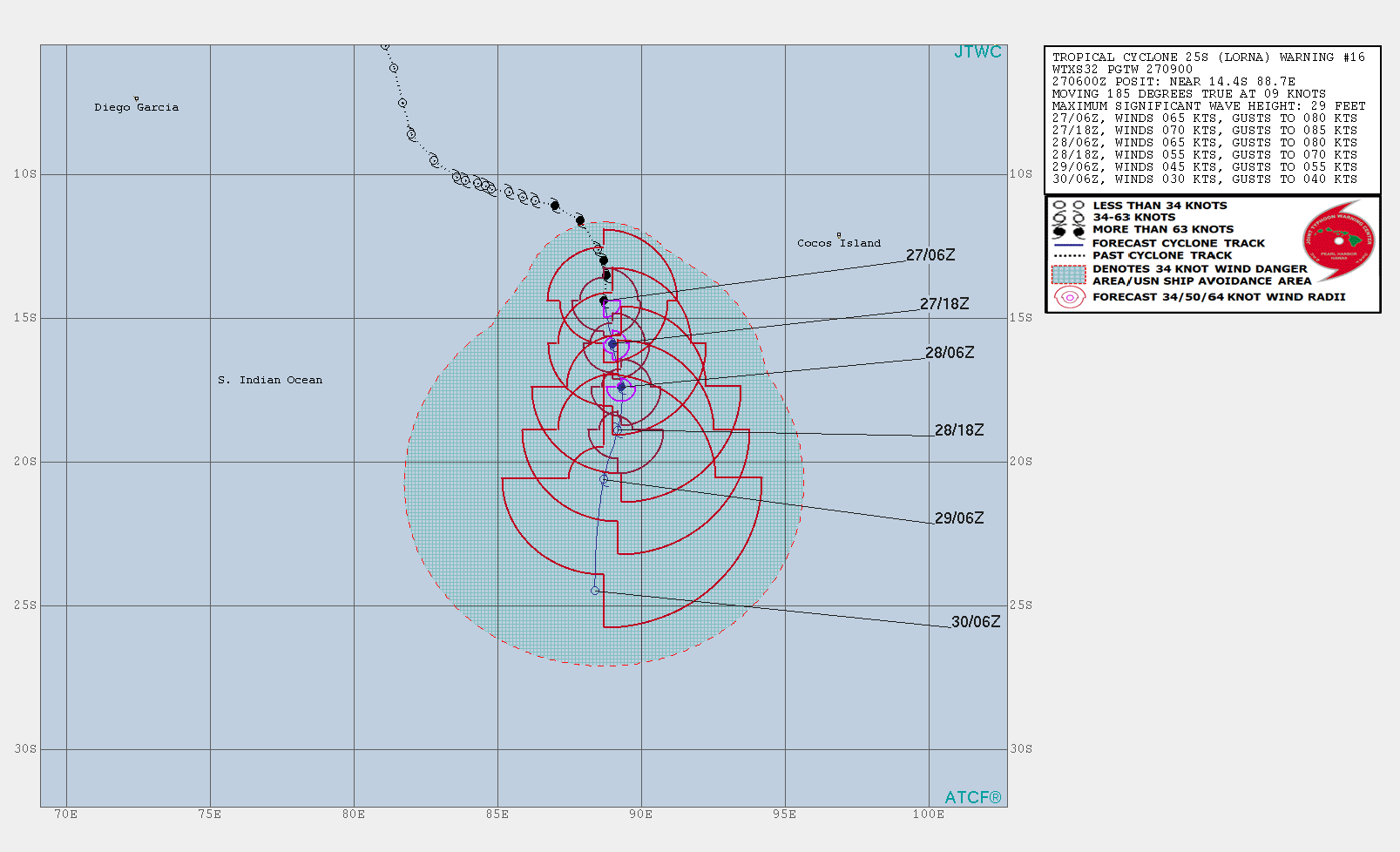 TC 25S: WARNING 16/JTWC