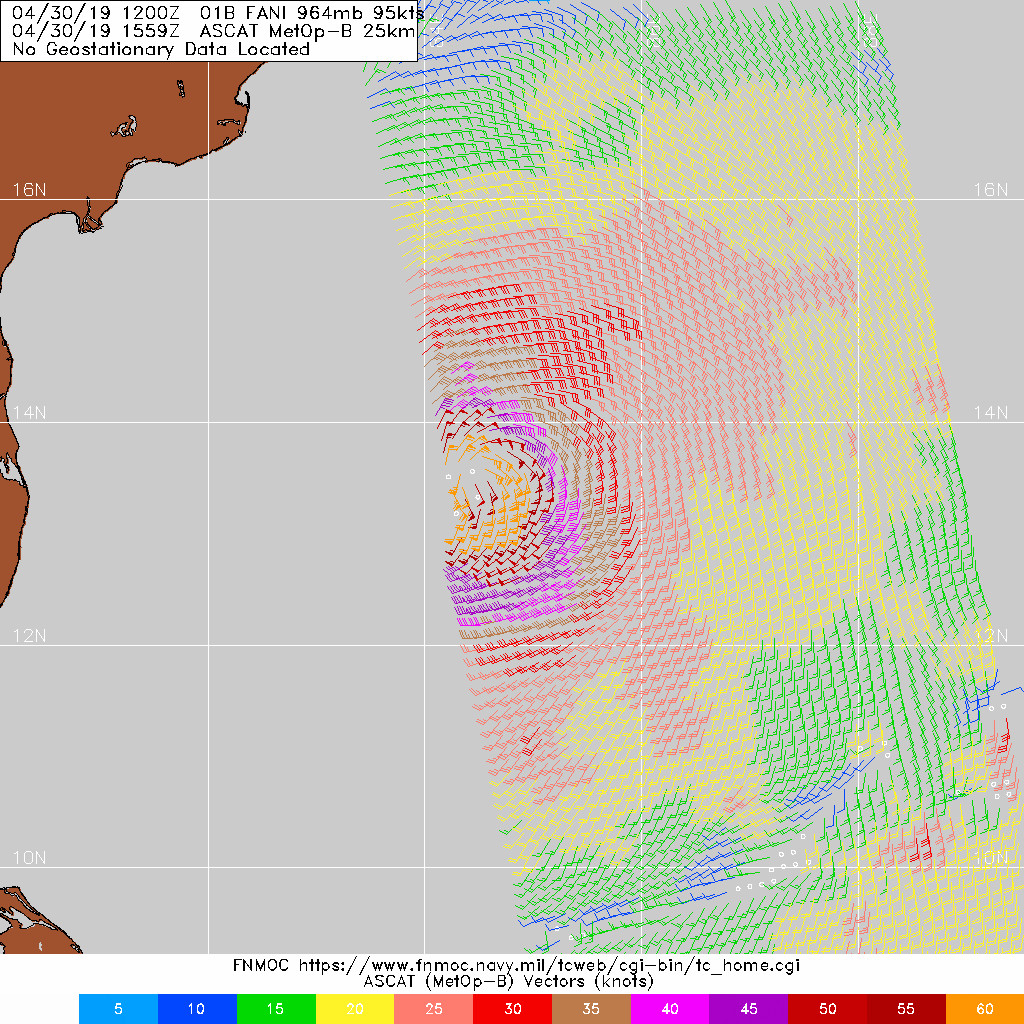 Cyclone FANI(01B) category 3 US, intensifying and slowly approaching northeast India(VIDEO) 