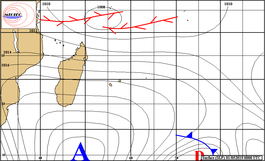 Carte établie à 4heures. MTOTEC