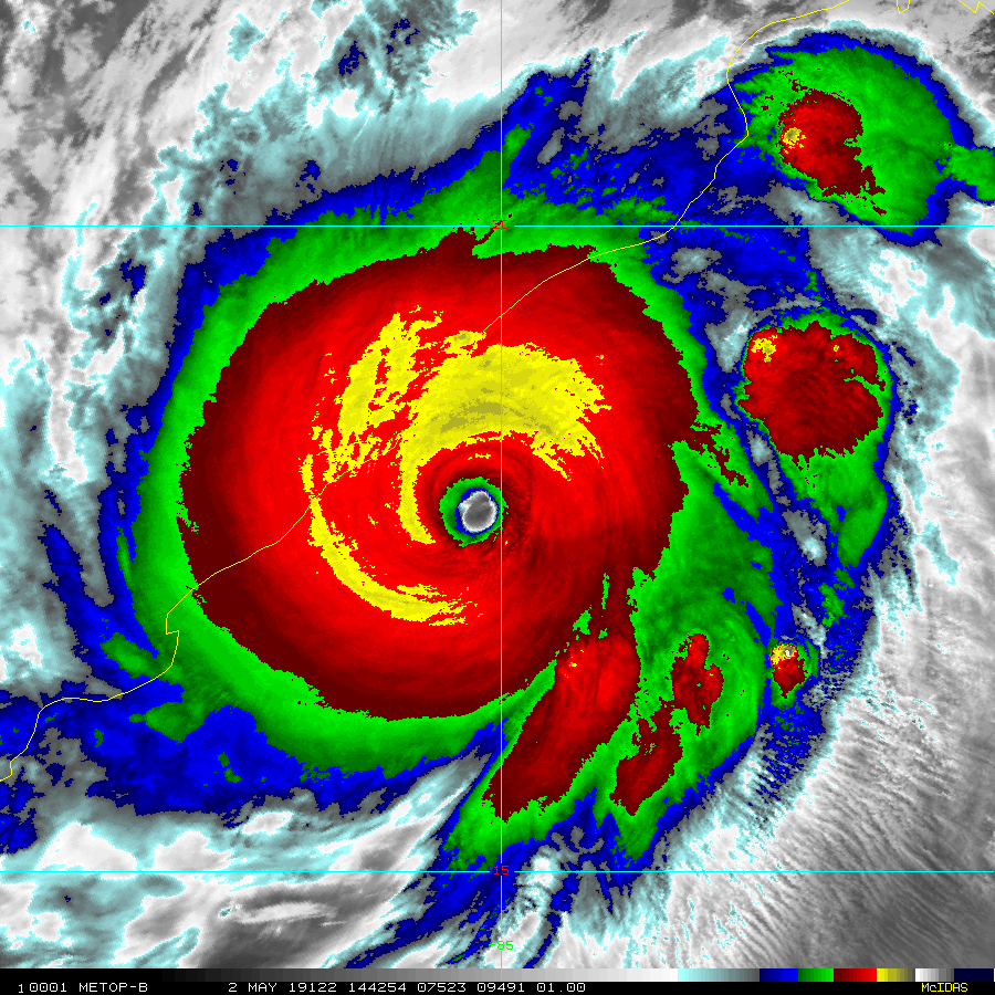 MAY 02 1442UTC: TC FANI(01B) NEAR PEAK INTENSITY. SATELLITE: METOP