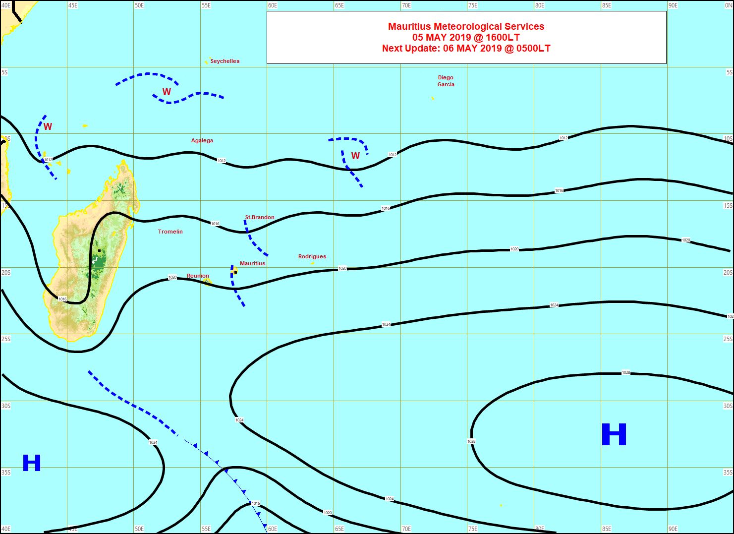 Un nouvel anticyclone s'approche par le sud-ouest. L'alizée va progressivement se renforcer et la haute mer devient houleuse. MMS