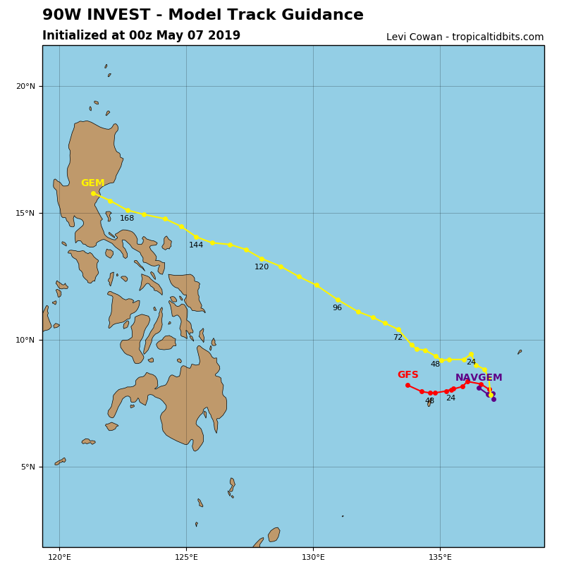 GUIDANCE(MODELS) FOR INVEST 90W: NOT MUCH EXPECTED WITHIN THE NEXT 48/72HOURS