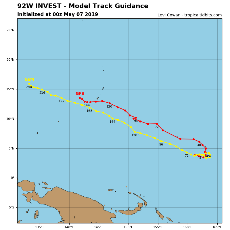 GUIDANCE(MODELS) FOR INVEST 92W: GRADUAL DEVELOPMENT EXPECTED WITHIN THE NEXT 48/72HOURS
