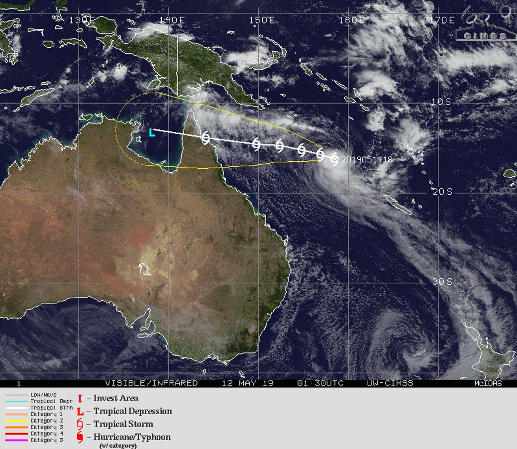 Coral Sea: TC ANN(27P): landfall over Cape York forecast shortly after 72hours