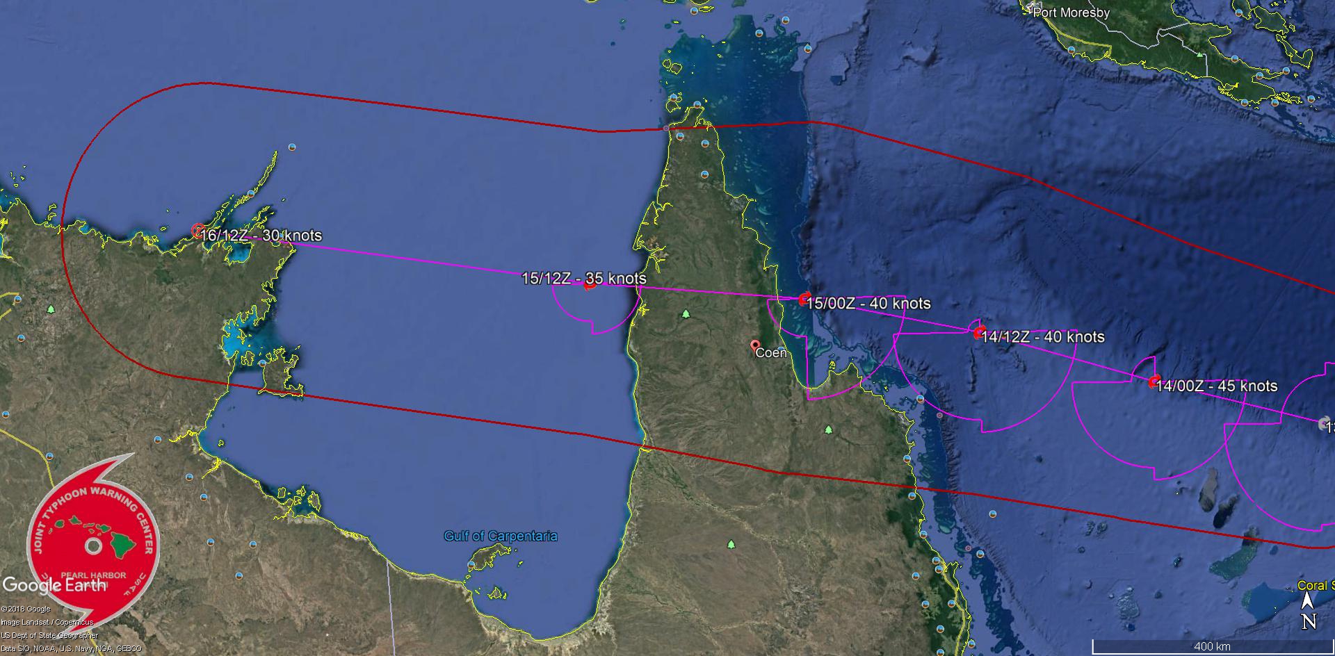 FORECAST LANDFALL AREA IN 36H NEAR COEN