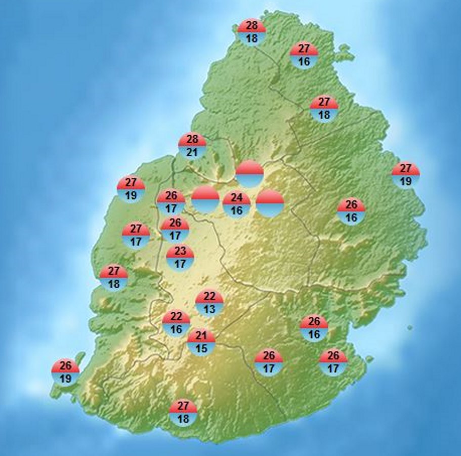 MMS annonce 13° à Mon Bois et 15° celsius à Grand Bassin.  C'est la première fois en 2019 que l'on descend en dessous de 14° à MAURICE selon mes données. Mais cela demande confirmation car MMS a accès à de nombreuses stations non disponibles en temps réel.