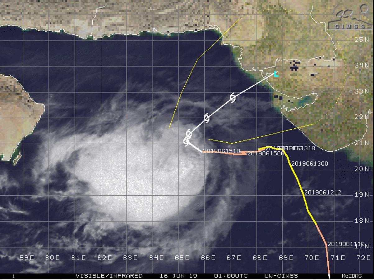Cyclone VAYU(02A) is forecast to weaken rapidly from now on