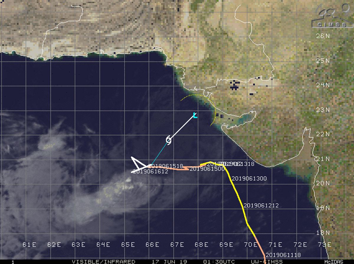 Cyclone VAYU(02A): Final Warning issued by the JTWC. Peak intensity was raised at 100knots, Category 3 US