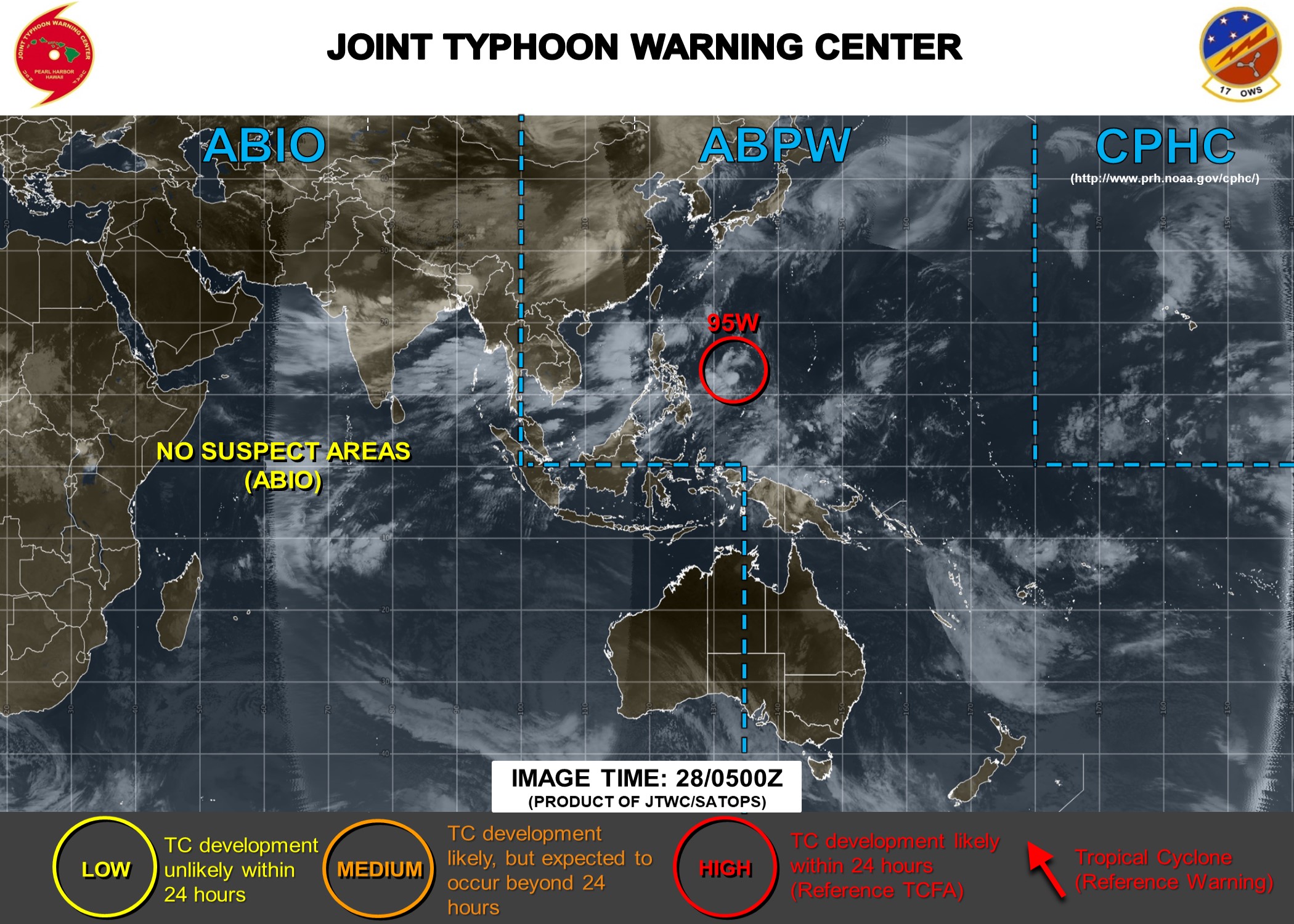 INVEST 95W is likely to develop into a tropical depression within 24/48hours. TCFA issued by the JTWC