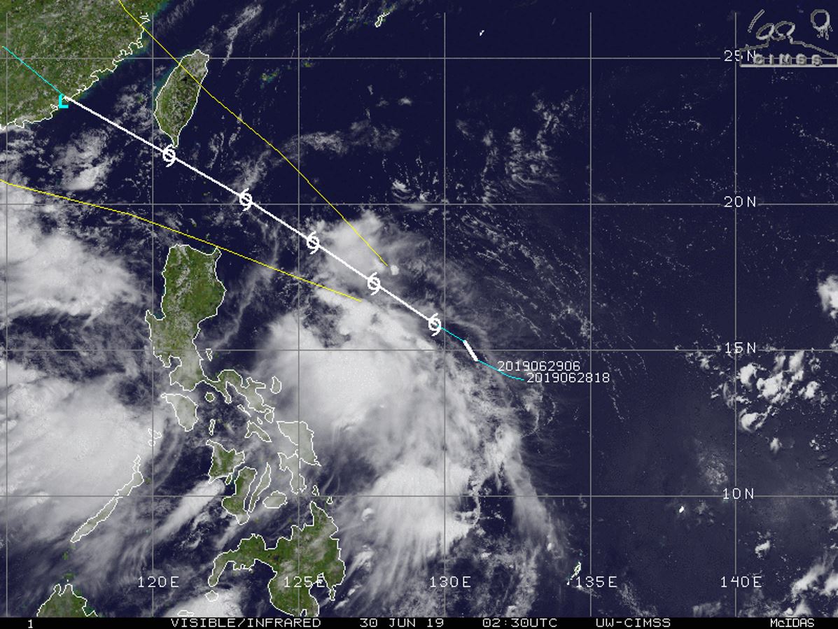 FORECAST PEAK INTENSITY HAS BEEN REDUCED AT 40KNOTS IN 24HOURS