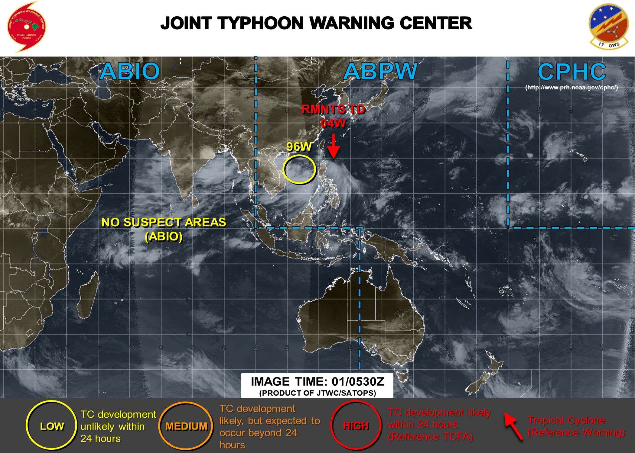 South China Sea: INVEST 96W expected to move westward and develop next few days