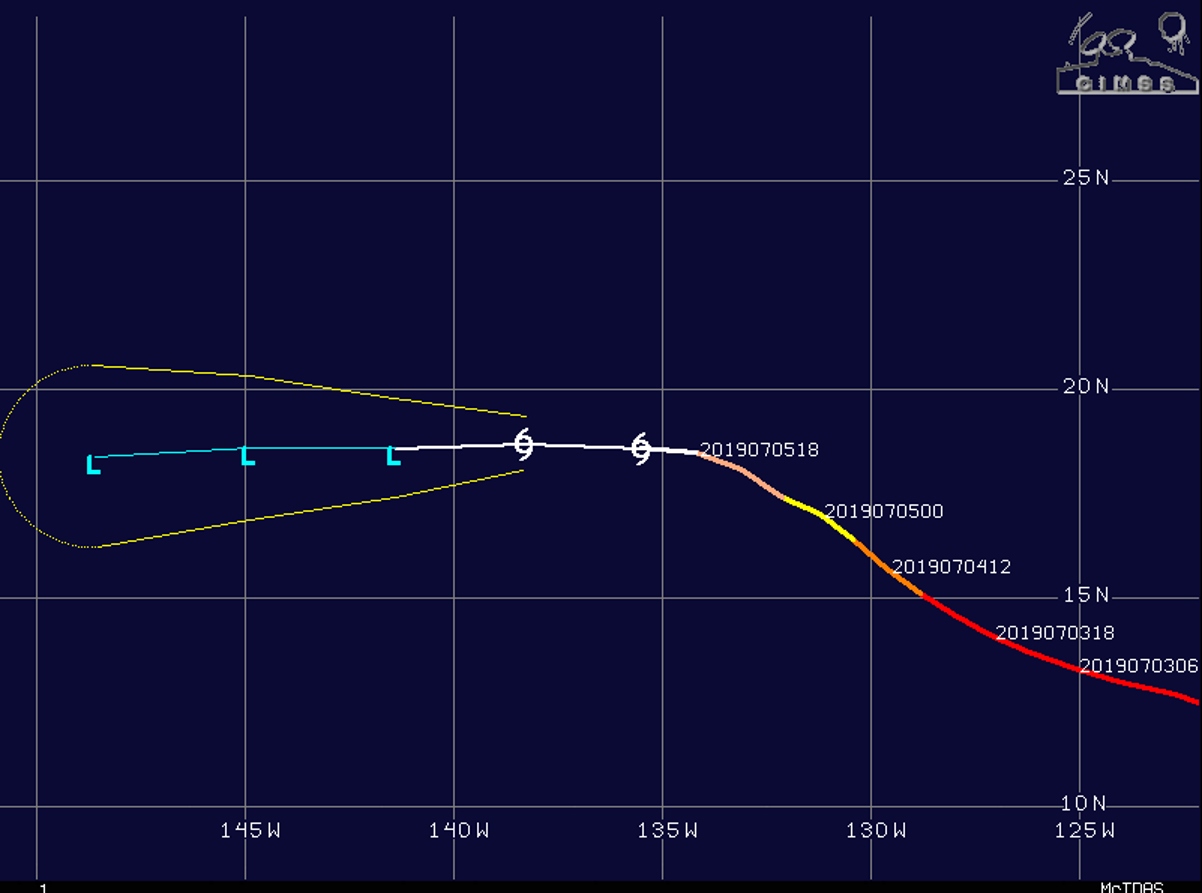 INTENSITY IS FORECAST TO FALL BELOW 35KNOTS AFTER 12HOURS