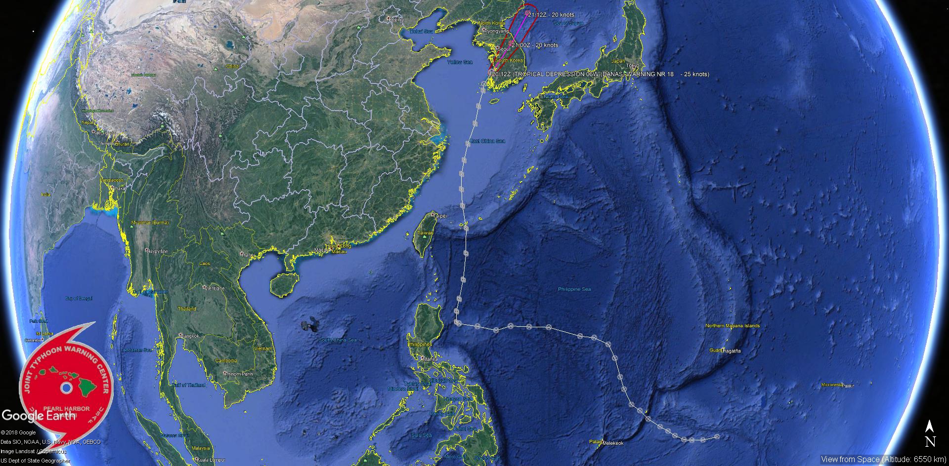 TS DANAS(06W): peak intensity reached was 45knots, JMV File included