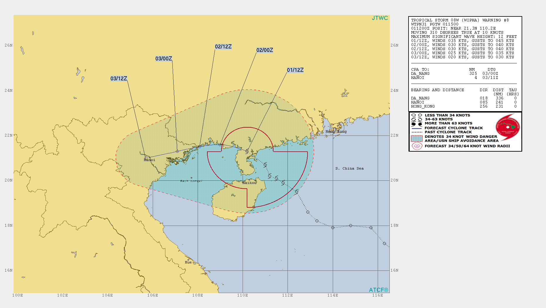 WIPHA(08W): WARNING 8