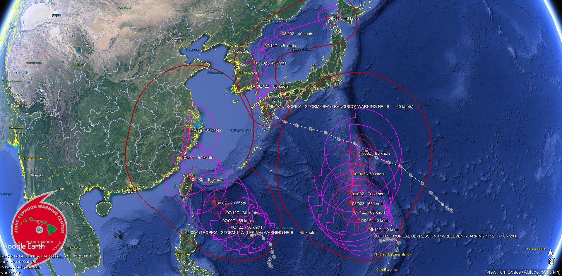 Busy Tropics: 09W, 10W, 11W, Invest 96W and Invest 95B.