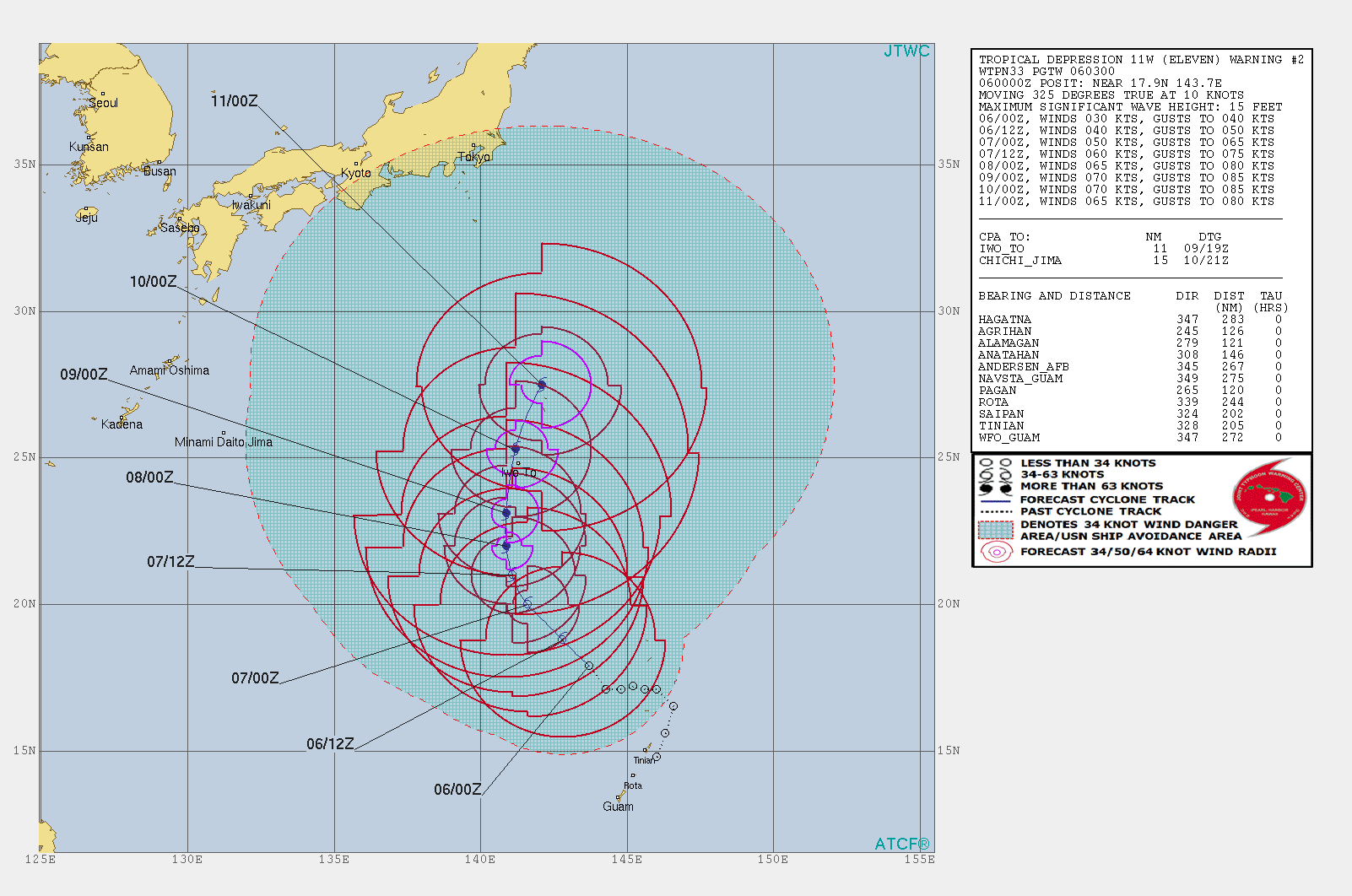 WARNING 2. 11W IS FORECAST TO REACH TYPHOON INTENSITY IN 48H