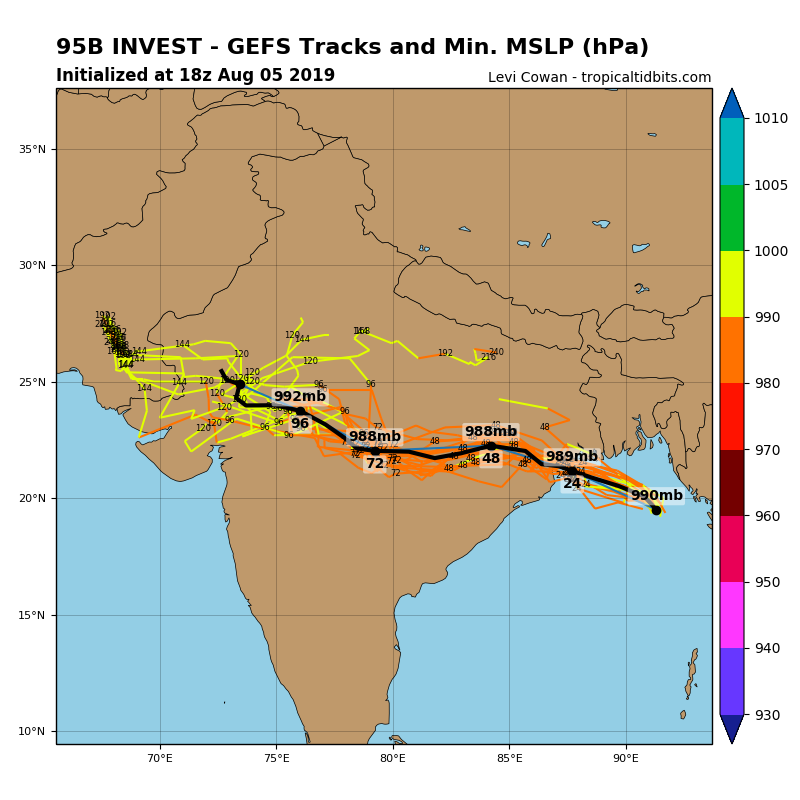 INVEST 95B: TRACK AND INTENSITY GUIDANCE