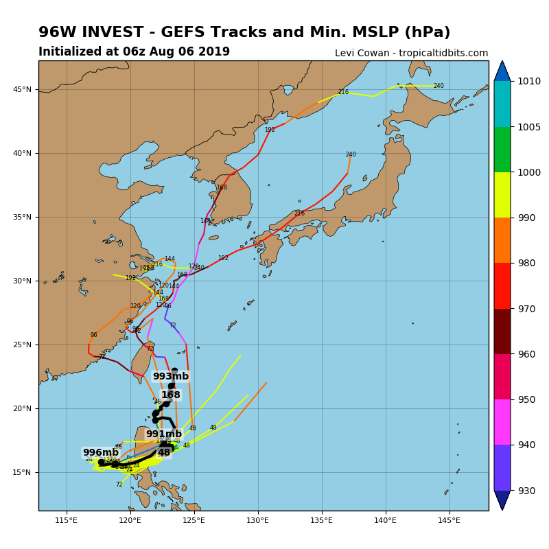 INVEST 96W: TRACK AND INTENSITY GUIDANCE INVEST 96W: TRACK AND INTENSITY GUIDANCE