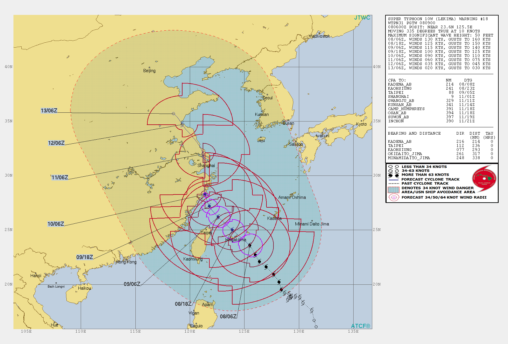 10W MAY TRACK CLOSE TO SHANGHAI IN APPROX 72H
