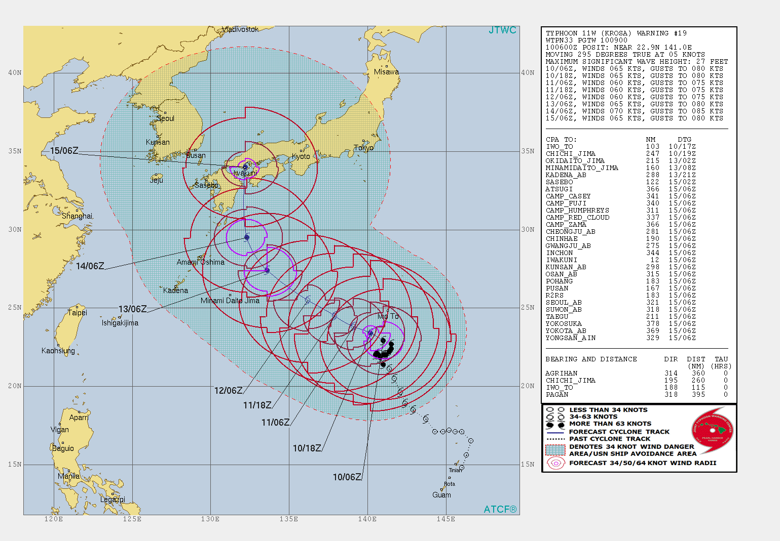 LEKIMA tracking west of Shanghai with strong winds but weakening. Krosa: update