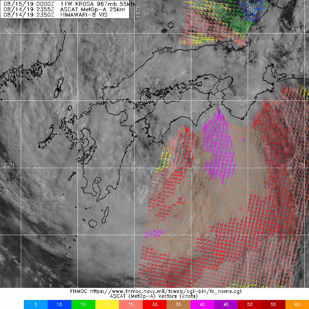 14/2355UTC. STRONG WINDS STILL REMOVED FROM THE CENTER.