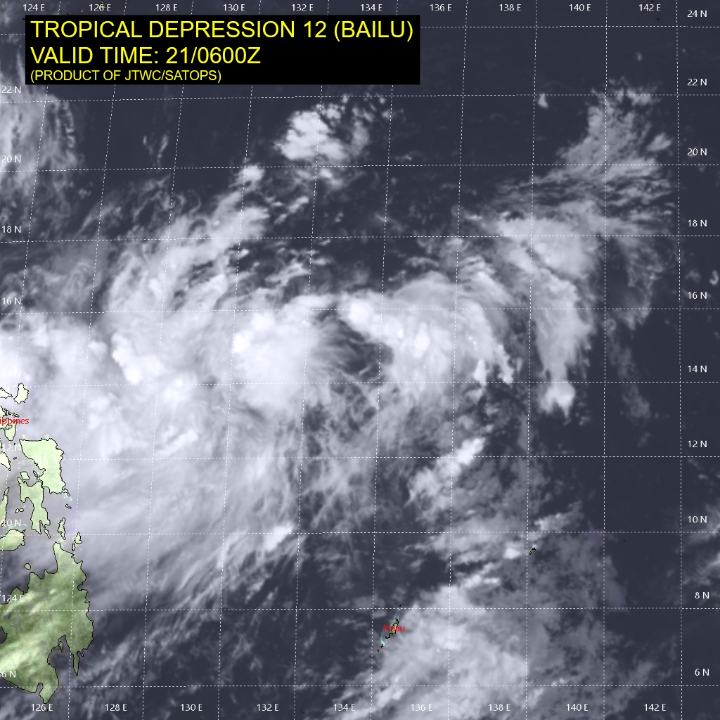 Invest 97W is now TD BAILU(12W). Intensifying, landfall over Taiwan shortly after 72h