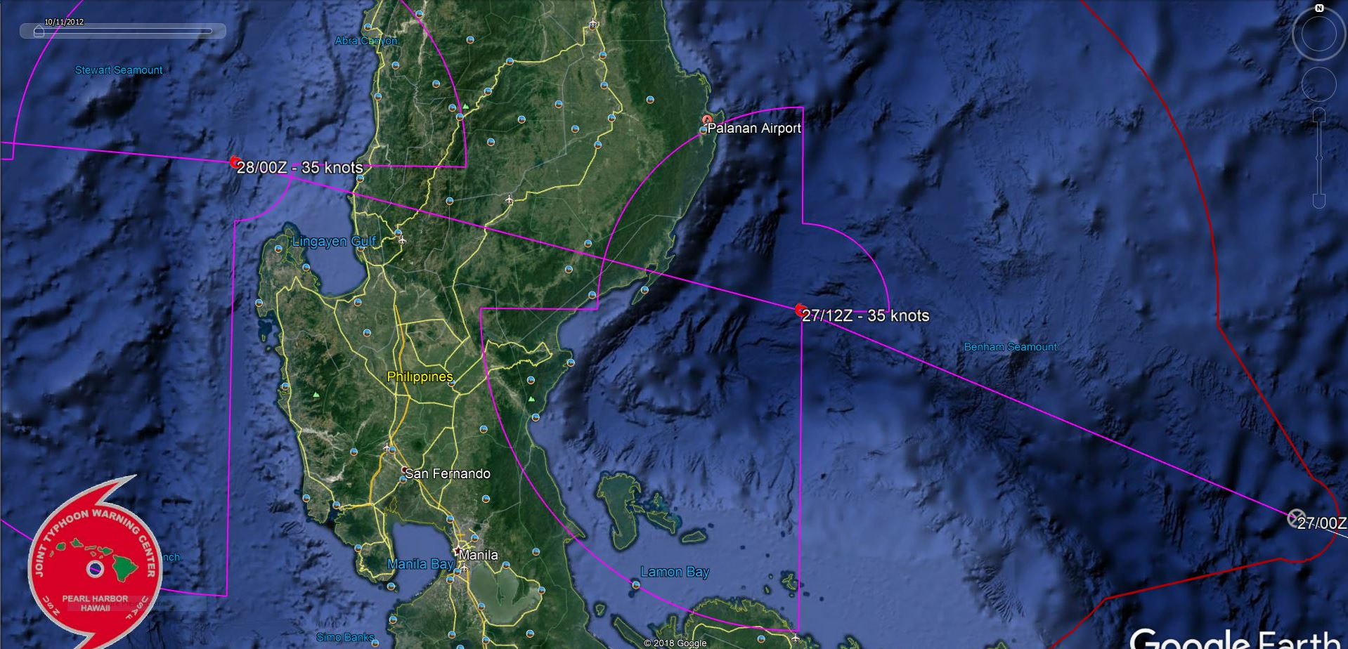 TD 13W: landfall over Eastern Luzon within 12h. Intensification over the South China Sea 