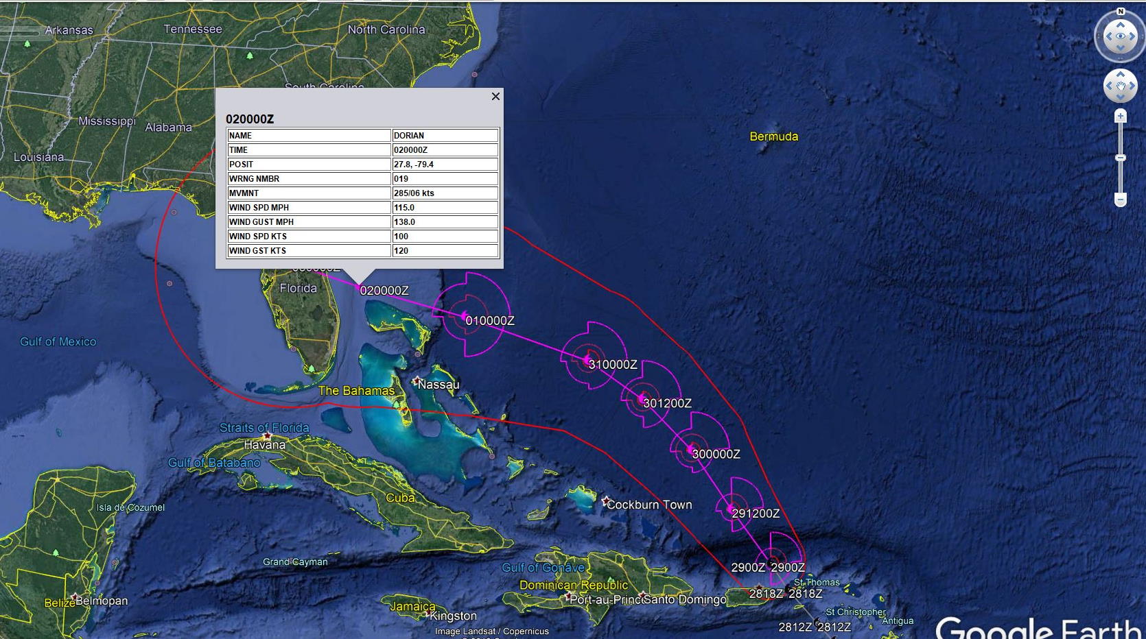 Hurricane DORIAN(05L) forecast to become a serious threat to Florida after 72h