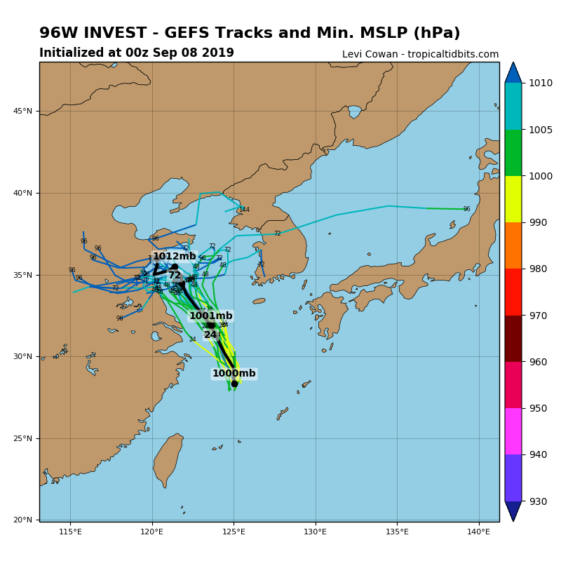 INVEST 96W: TRACK AND INTENSITY GUIDANCE
