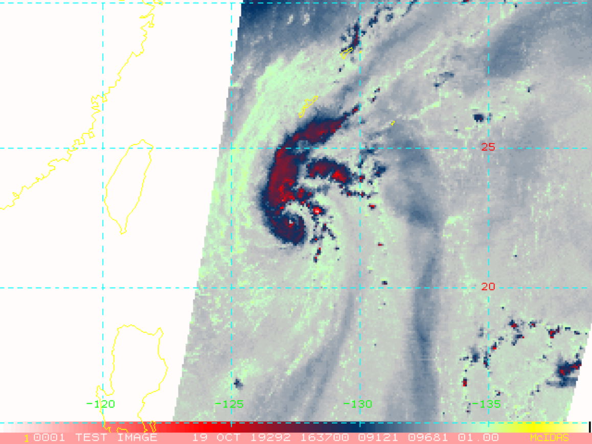 21W: 19/1637UTC. NEAR BEST SAT SIGNATURE NOW RAPIDLY DEGRADING.