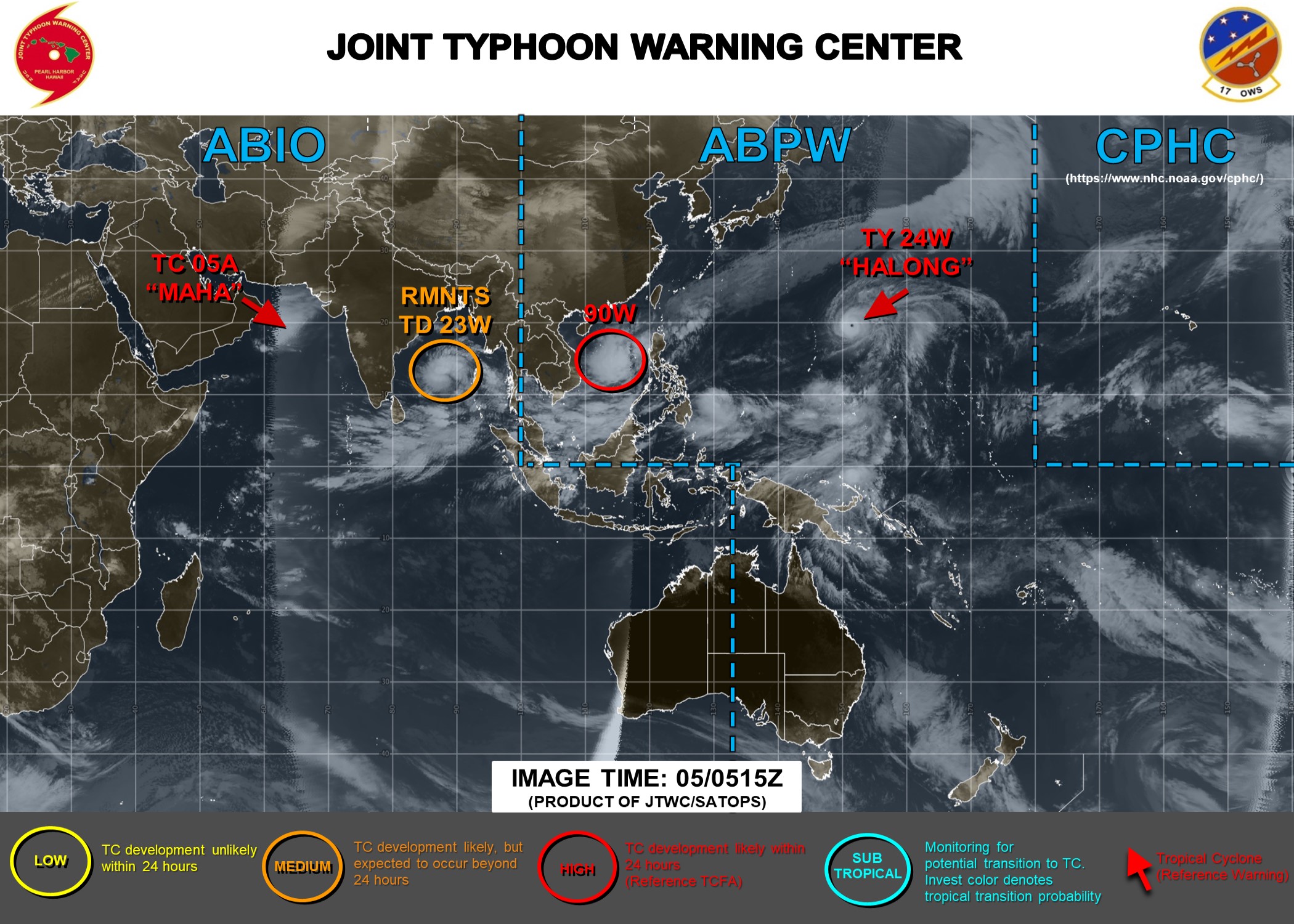 Halong(24W) now a Super Typhoon, Maha(05A), Invest 90W and ex 23W: updates