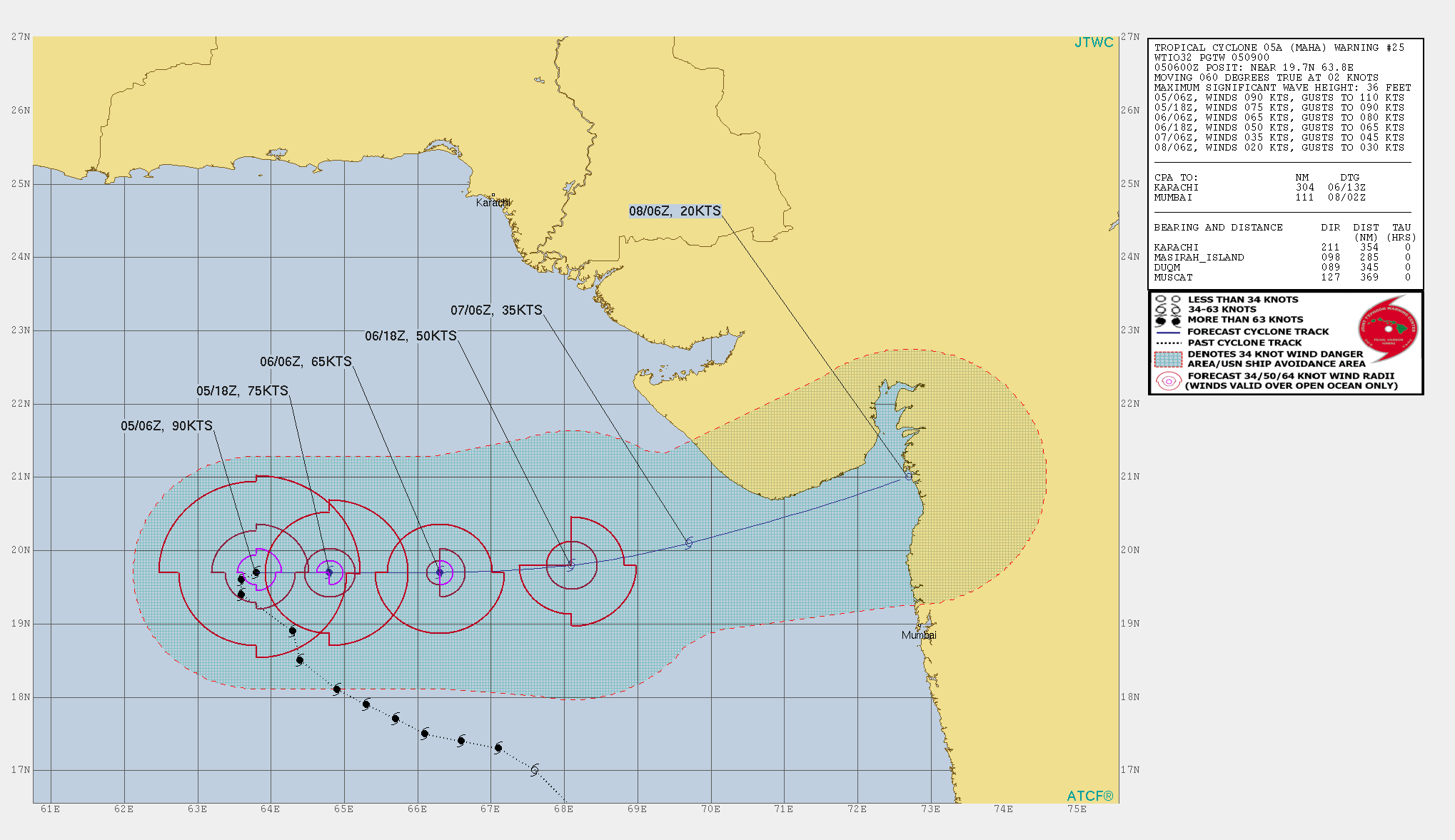 TC 05A: WEAKENING, INTENSITY FORECAST TO BE BELOW 65KTS AFTER 24H
