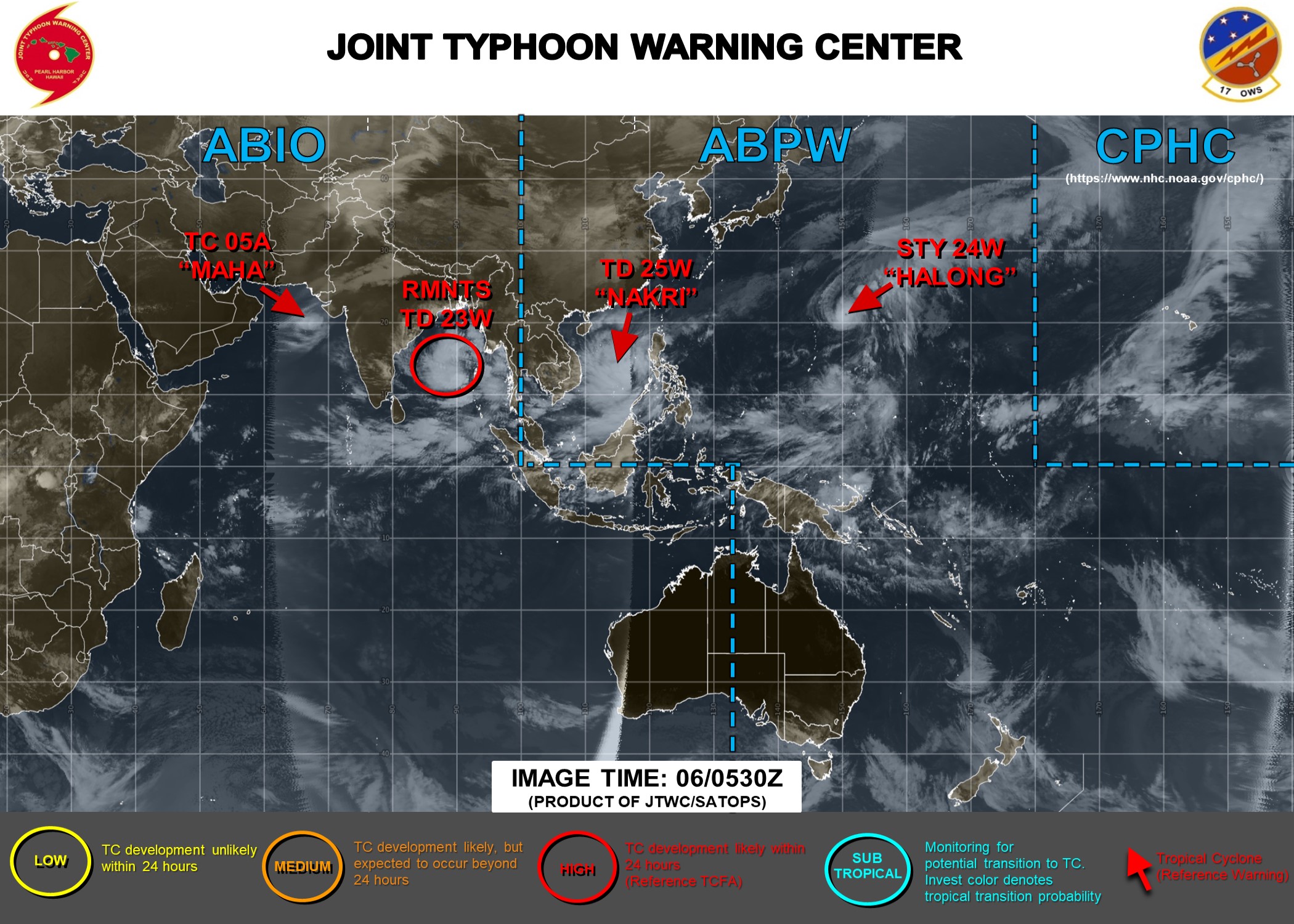 Busy: 4 systems being tracked. Halong(24W) still a Super Typhoon