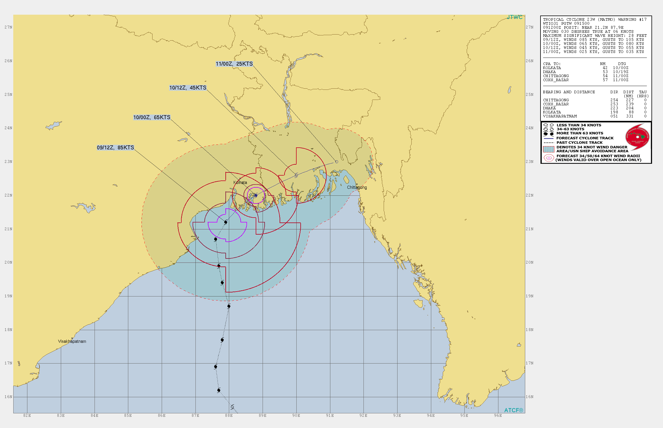 TC Matmo/Bulbul landfall approx 100km south of Kolkata as a dangerous Cat 2