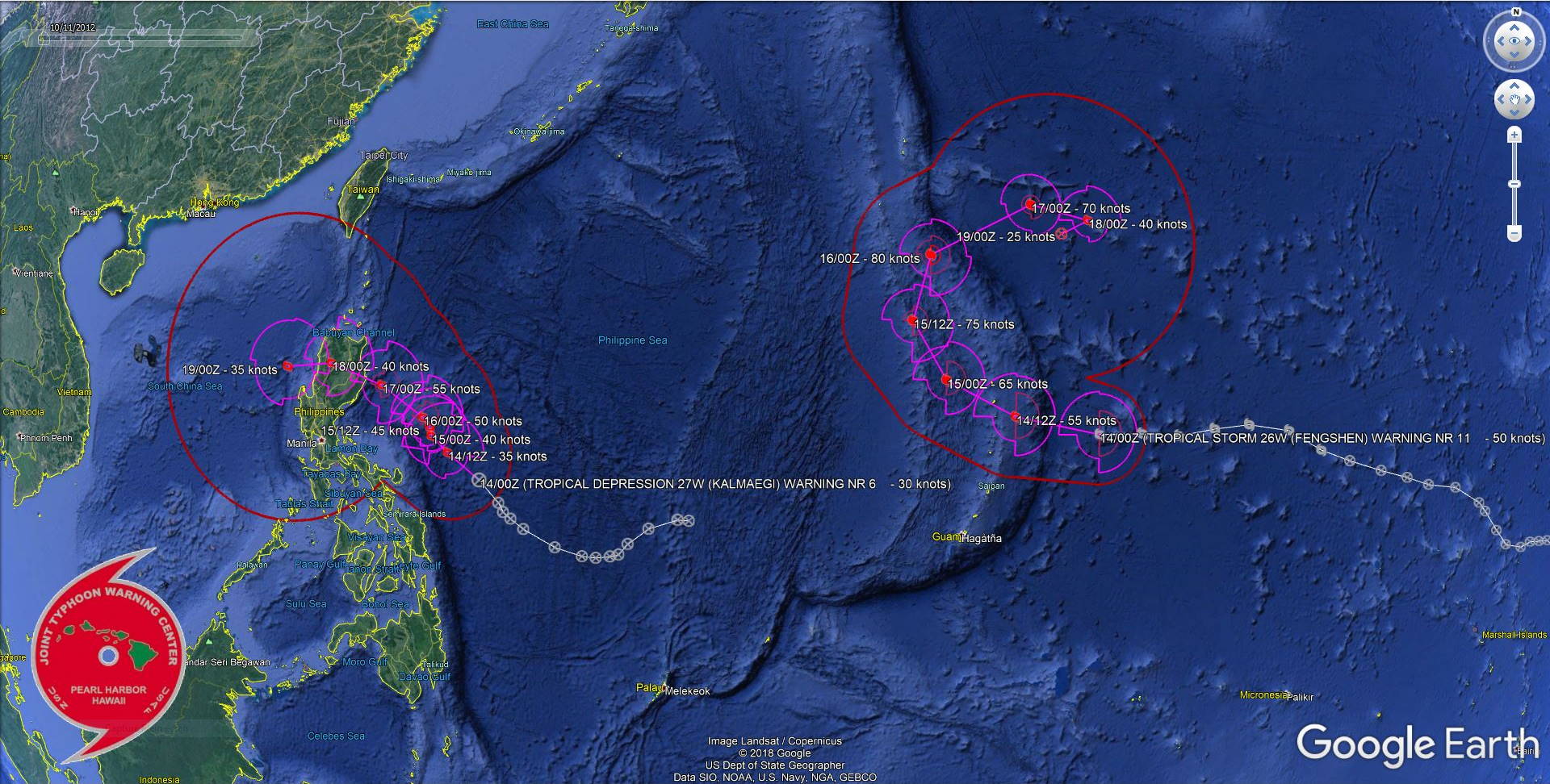 Kalmaeji and Fengshen updates at 14/03UTC