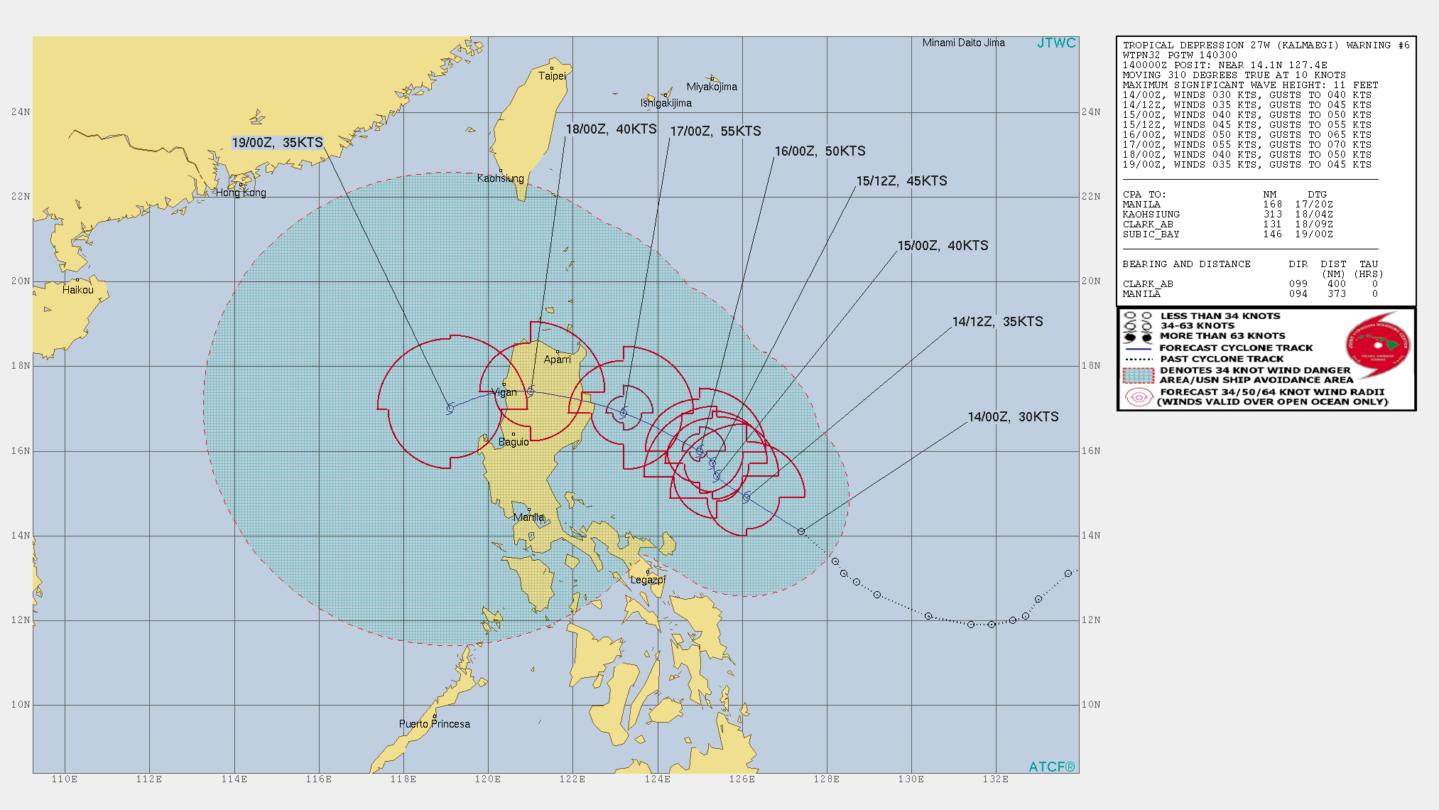 TD 27W: FORECAST TO BE CLOSE TO EAST LUZON IN 72H AS A 55KTS CYCLONE