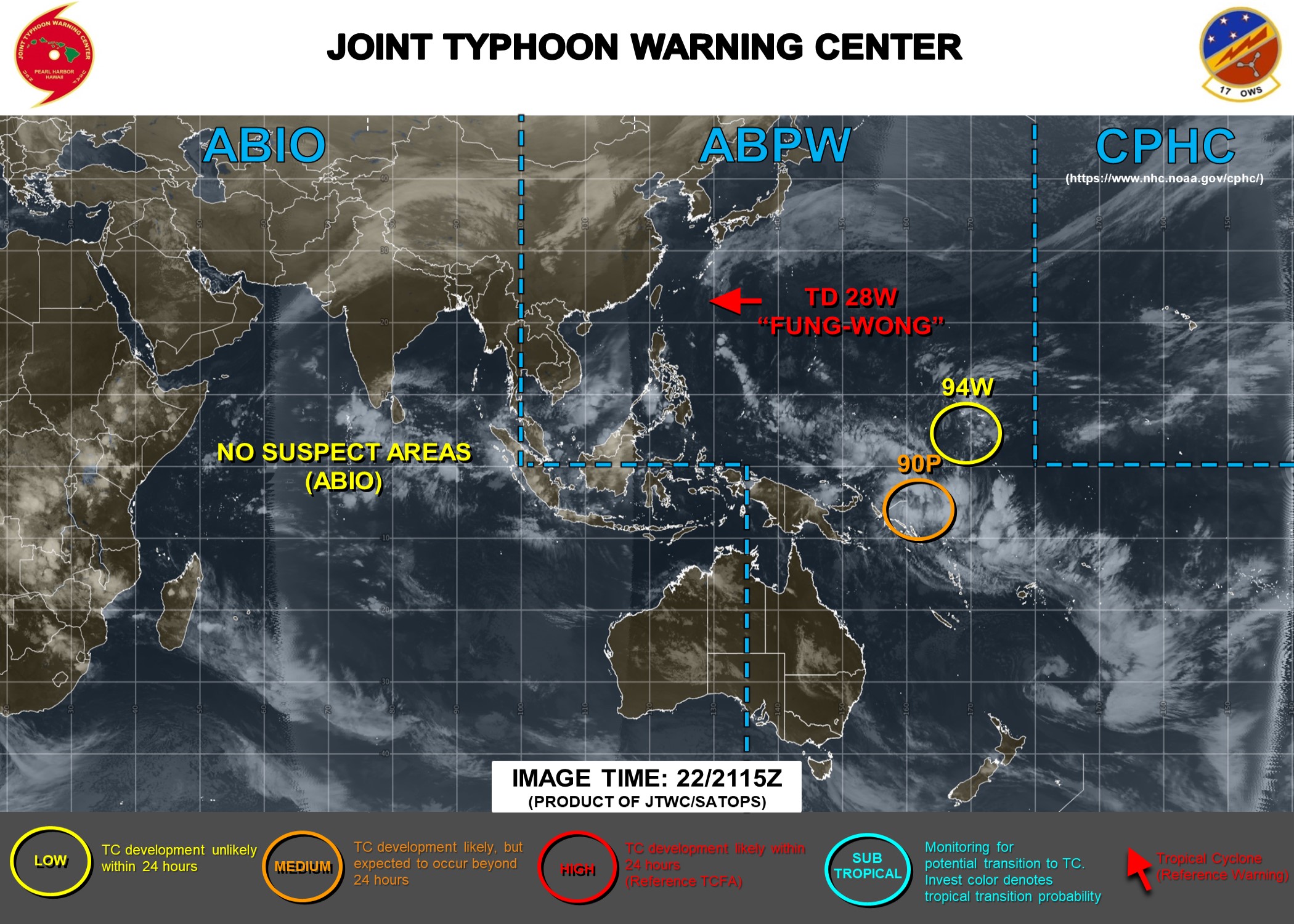 Fung-Wong(28W): Final Warning. Invest 90P: Medium and Invest 94W: Low