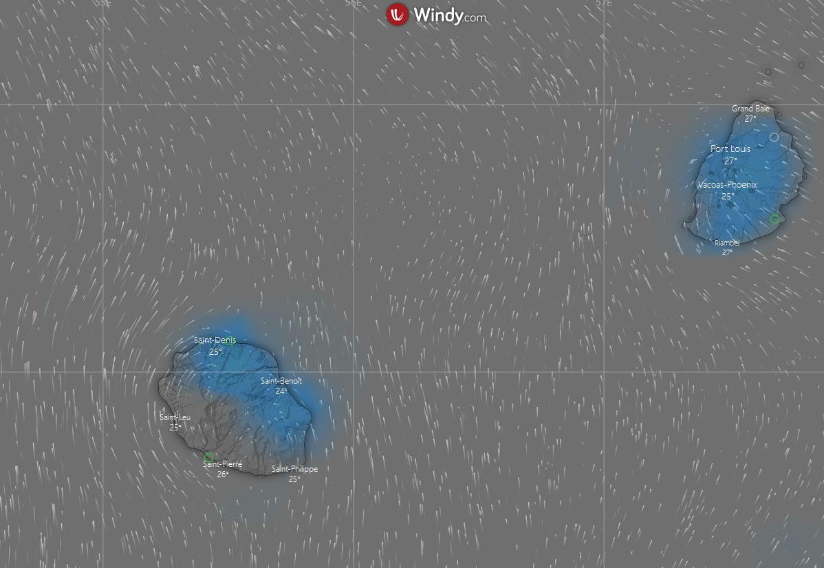 Simulation du modèle européen pour vendredi après-midi. WINDY