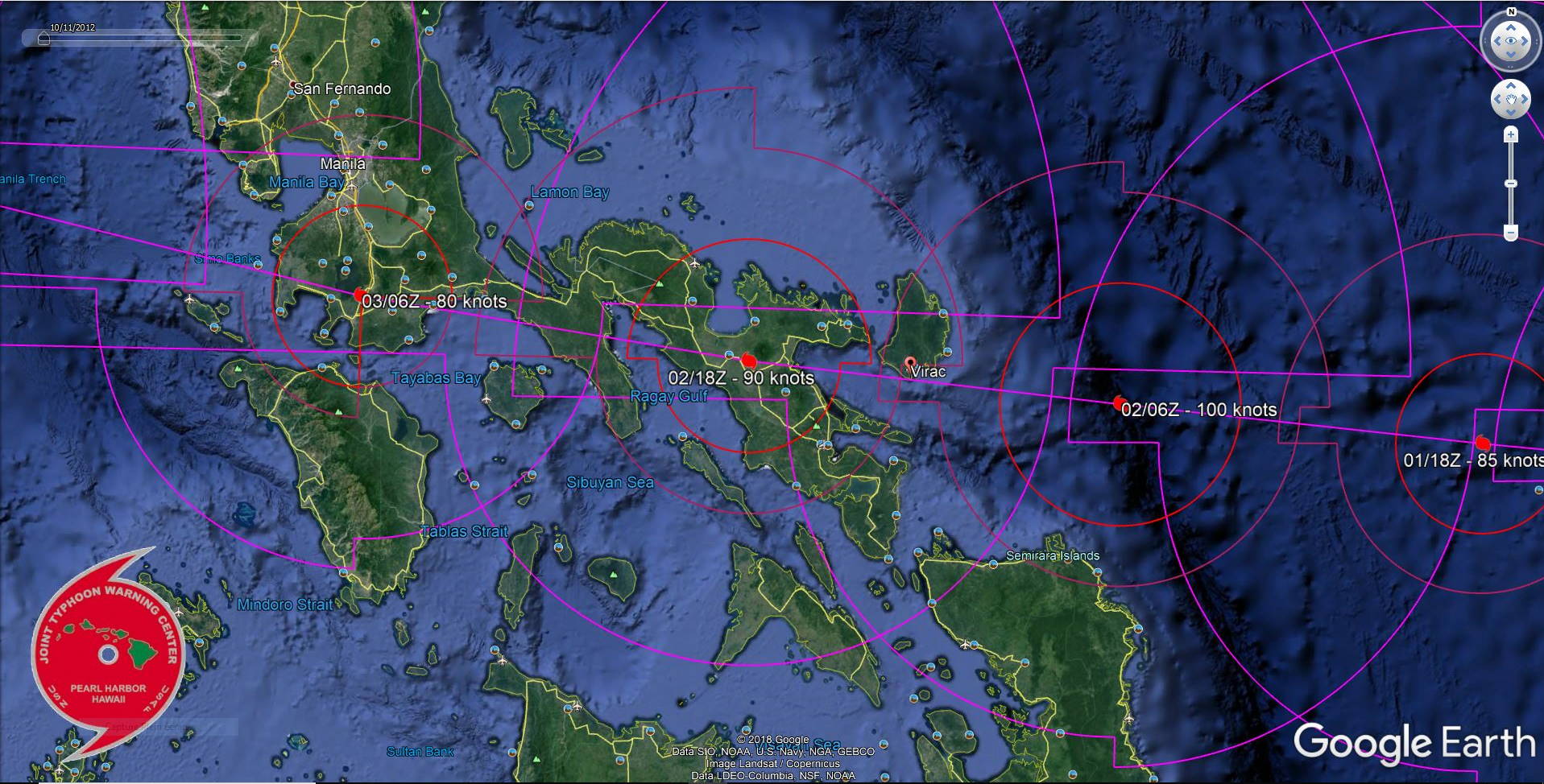 Kammuri(29W) is developing an eye while intensifying. Could be near Virac in apprx 36h