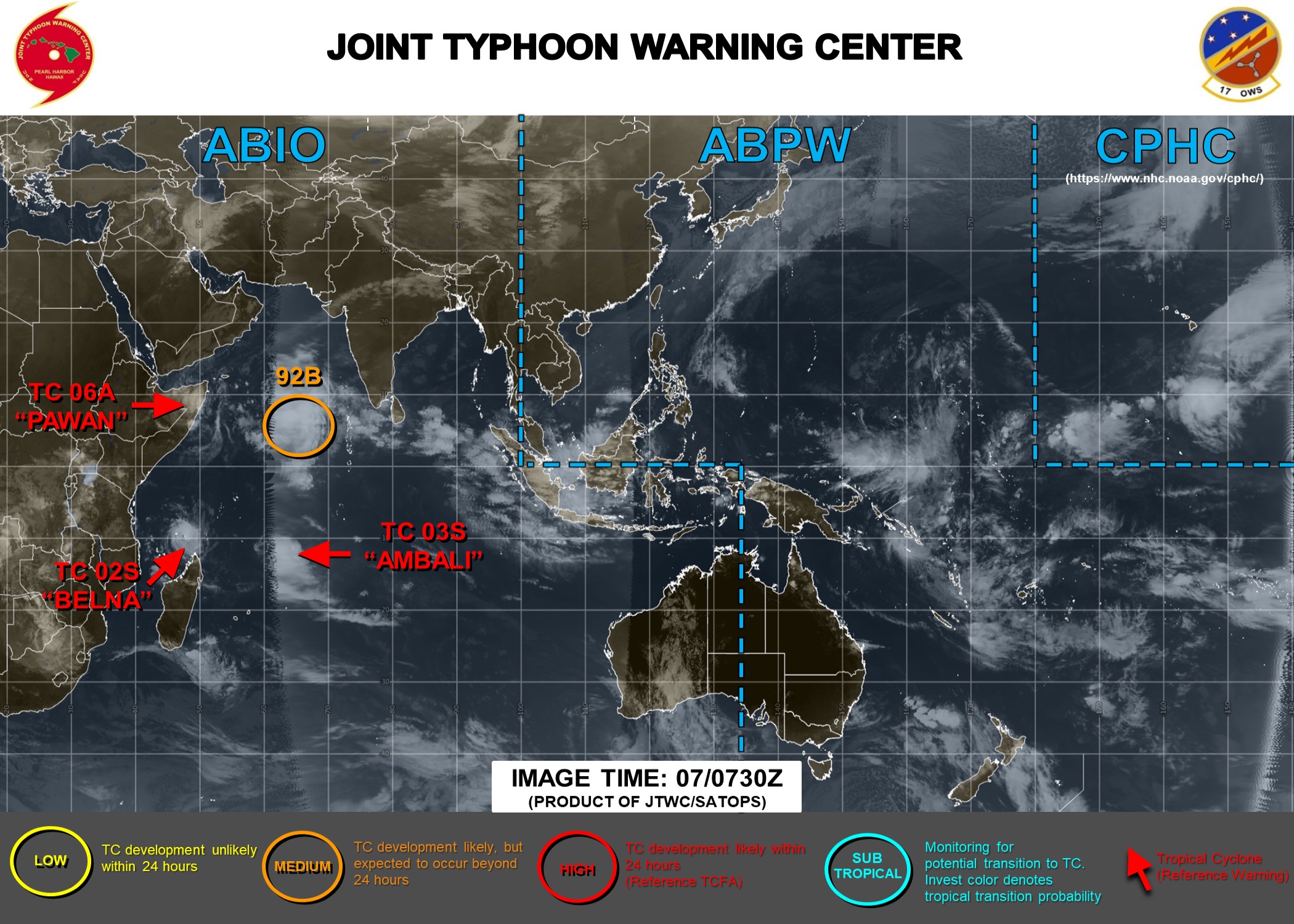 TC 02S(BELNA) cat 2 and intensifying. 03S(AMBALI), Invest 92B and 93P: updates 07/09UTC