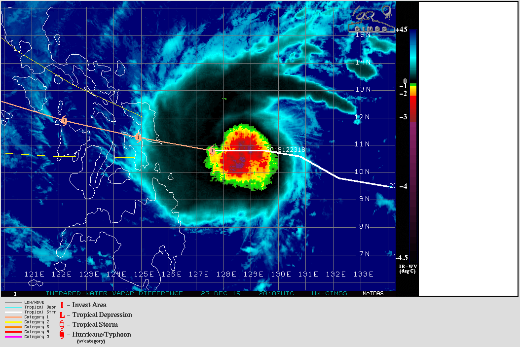 Intensifying Typhoon Phanfone bearing down on Tacloban/PH. Landfall: shortly before 12h