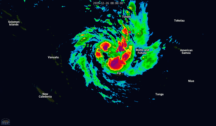 Philippines: Phanfone moving away and weakening. Fiji: 04P approaching and strengthening