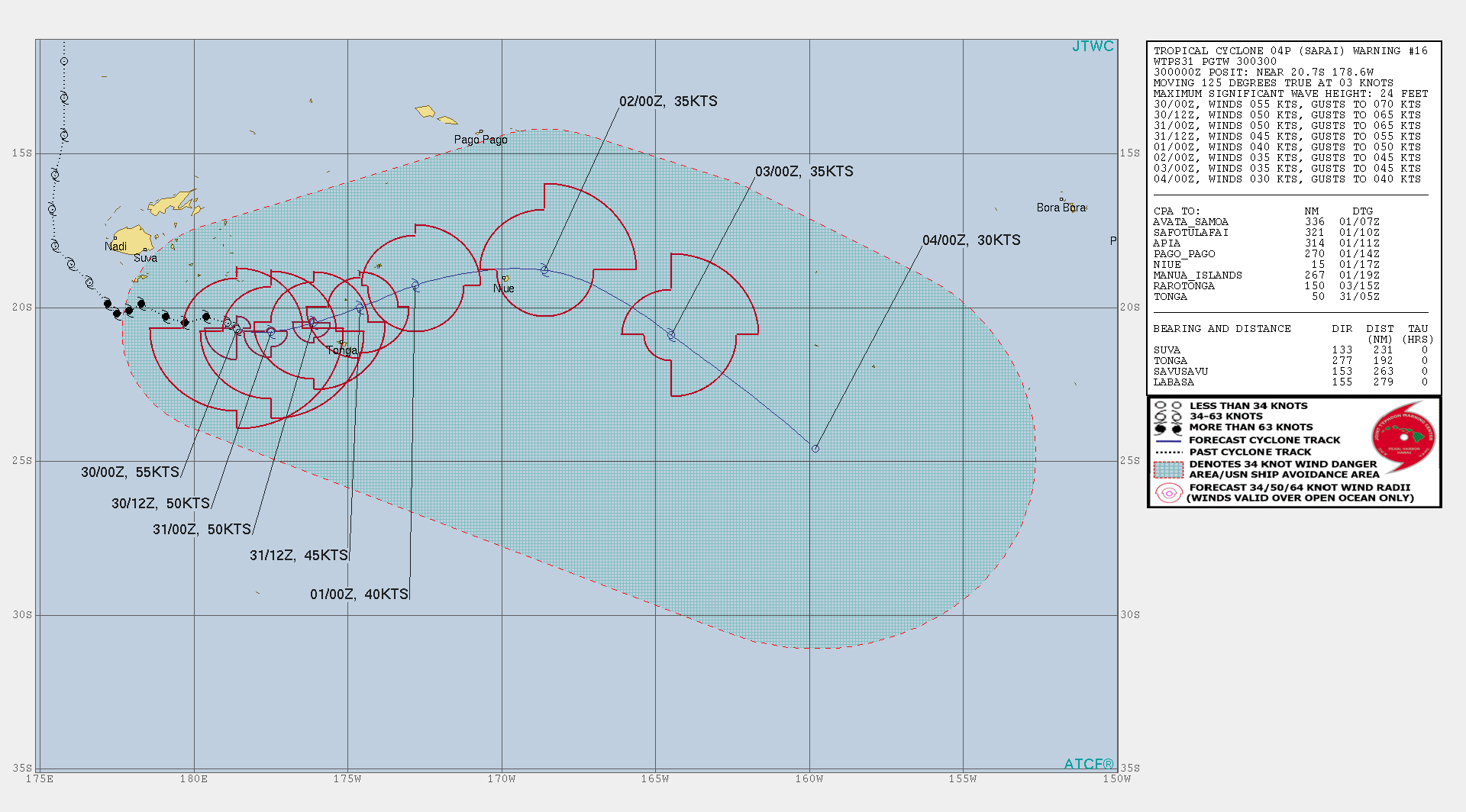05S(CALVINIA) intensifying close to Mauritius/ 04P(SARAI): slowly weakening west of Tonga