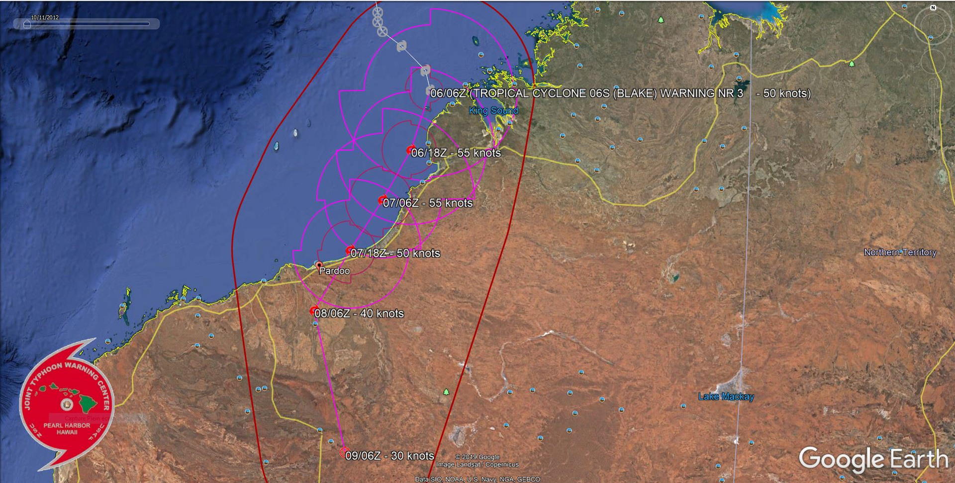TC 06S(BLAKE) intensifying North-West of Broome(WA)