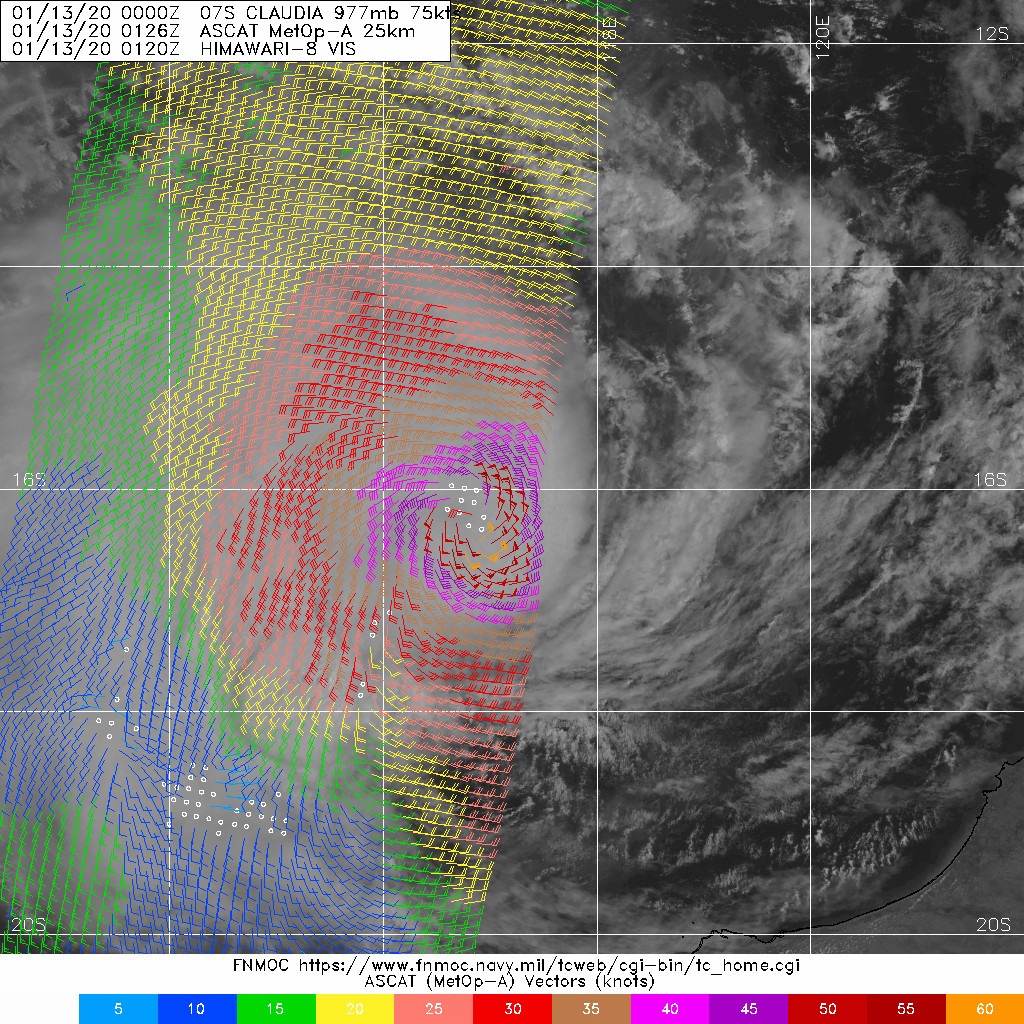 07S(CLAUDIA) still a category 1 US but intensifying over open waters