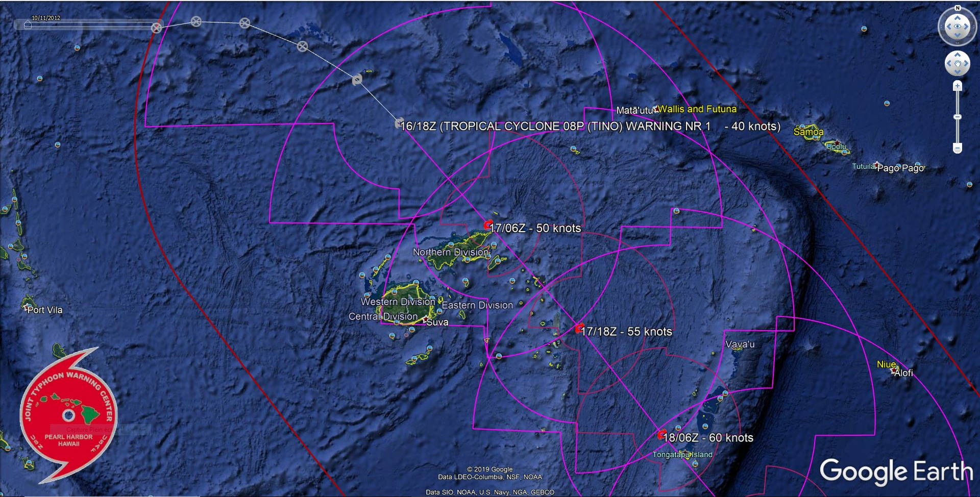 93P now TC 08P(TINO), gradually intensifying and rapidly approaching Fiji