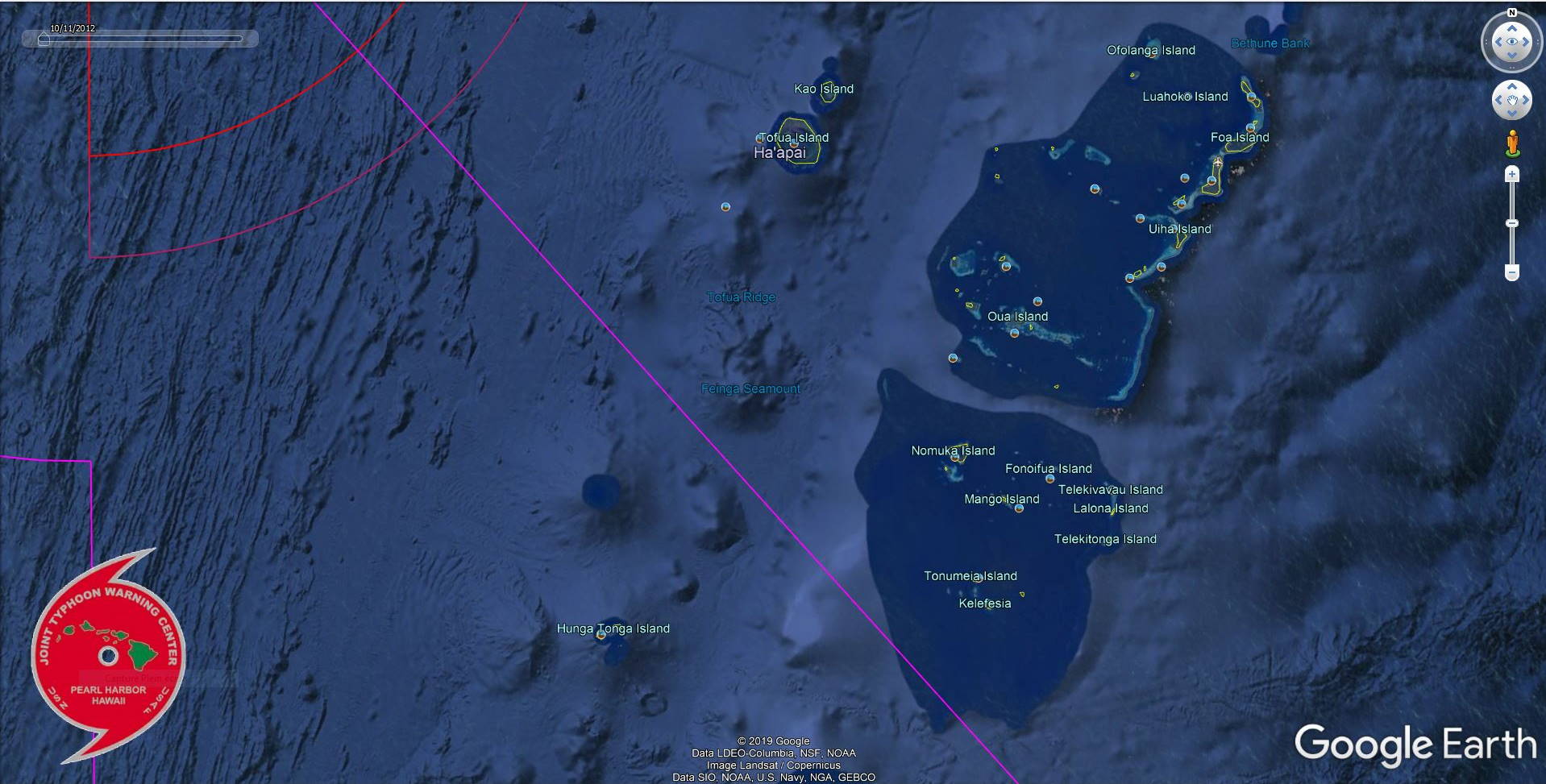 TC 08P(TINO), category 1 US, is tracking close to Ha'apai and Nuku'alofa/Tonga 