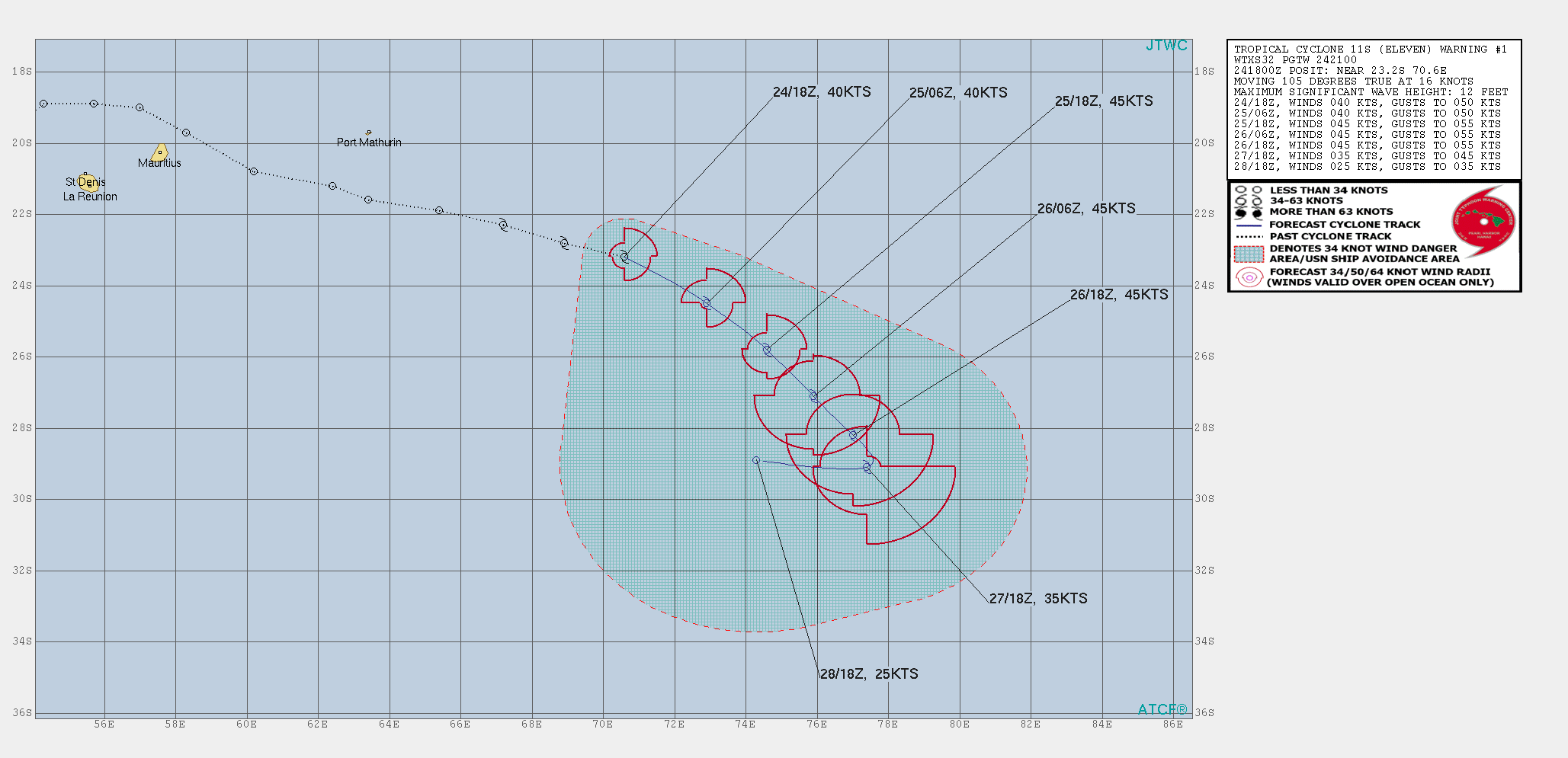 South Indian: cyclonic duo: TC 10S(DIANE) and TC 11S(97s), 10S tracking very close to Mauritius