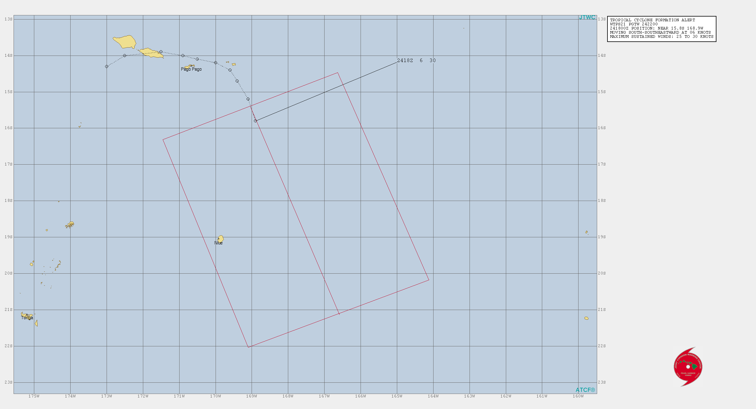 South Pacific: Invest 96P: Tropical Cyclone Formation Alert